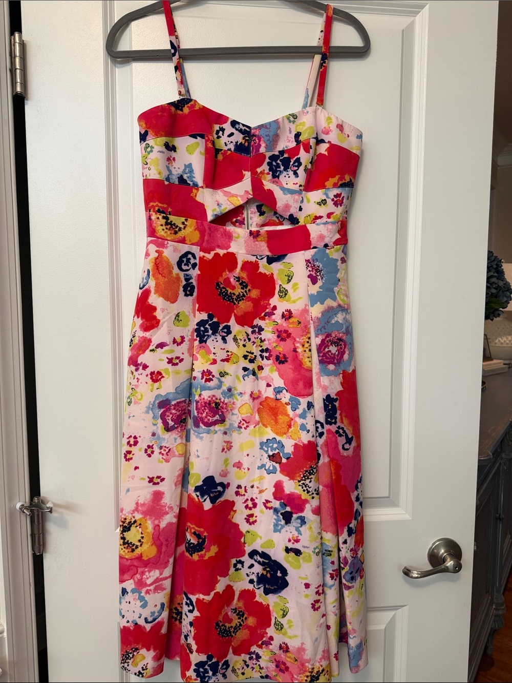 RACHEL Rachel Roy Pink Multicolor Floral Midi Dress